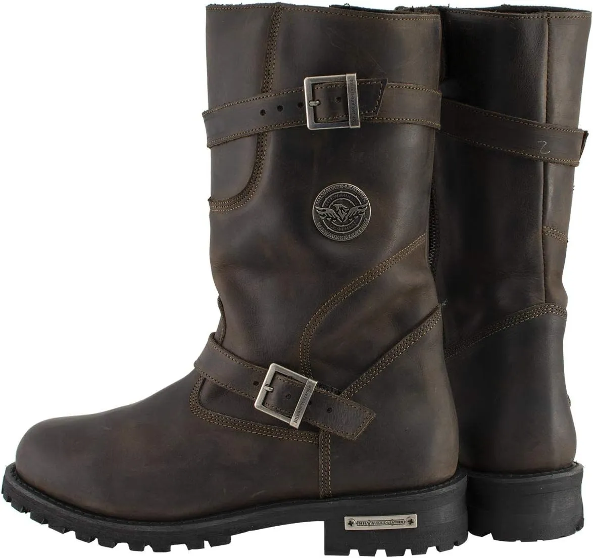 Milwaukee Leather MBM9063 Men's Classic Distressed Brown Leather Motorcycle Engineer Riding Biker Boots - 15