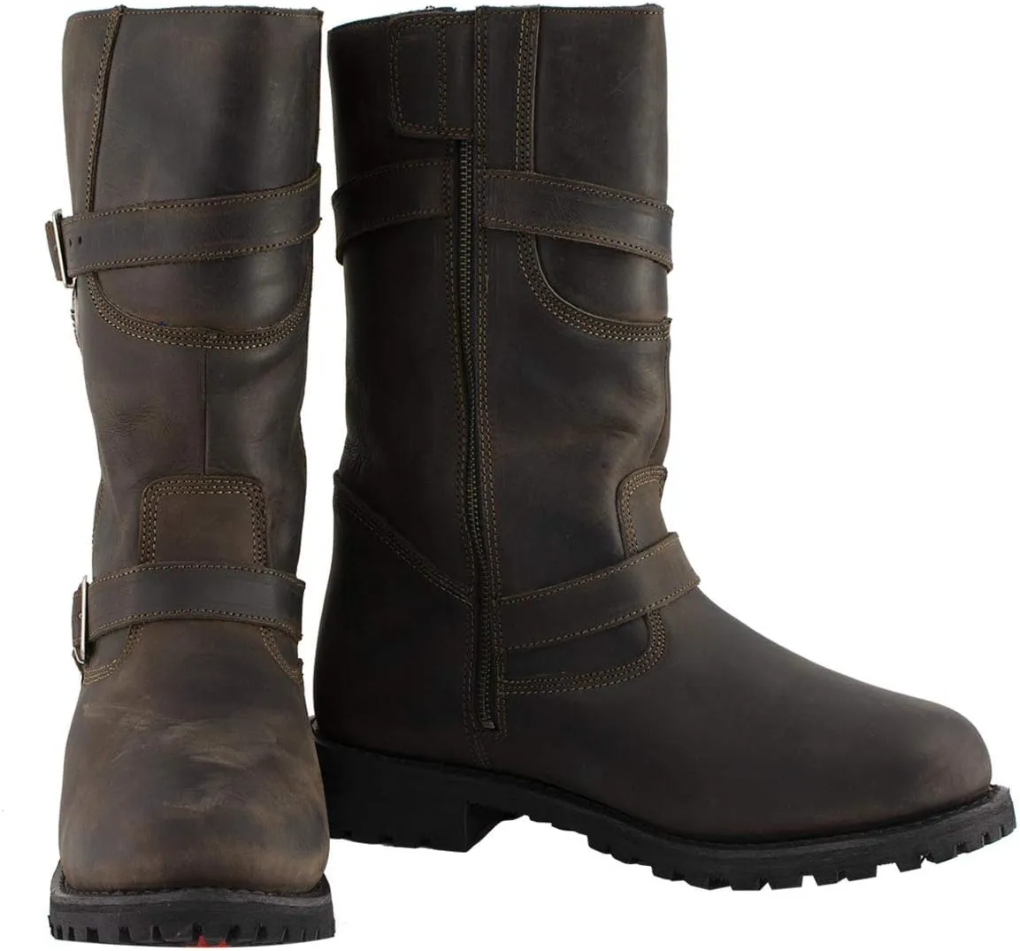 Milwaukee Leather MBM9063 Men's Classic Distressed Brown Leather Motorcycle Engineer Riding Biker Boots - 15