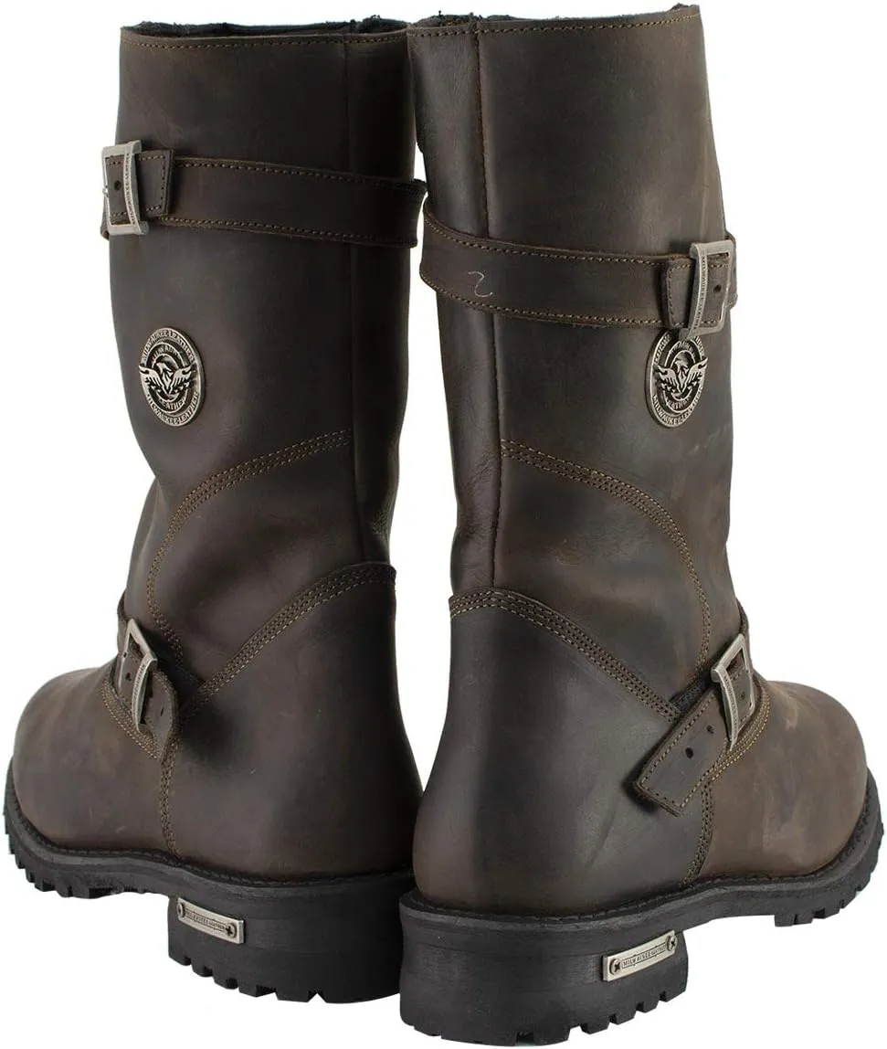 Milwaukee Leather MBM9063 Men's Classic Distressed Brown Leather Motorcycle Engineer Riding Biker Boots - 15