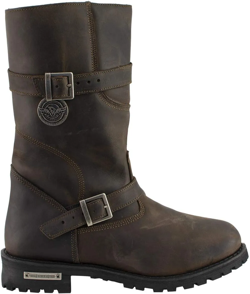 Milwaukee Leather MBM9063 Men's Classic Distressed Brown Leather Motorcycle Engineer Riding Biker Boots - 15