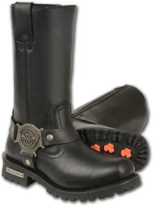 Milwaukee Leather Men's 11" Classic Harness Boot Square Toe Black