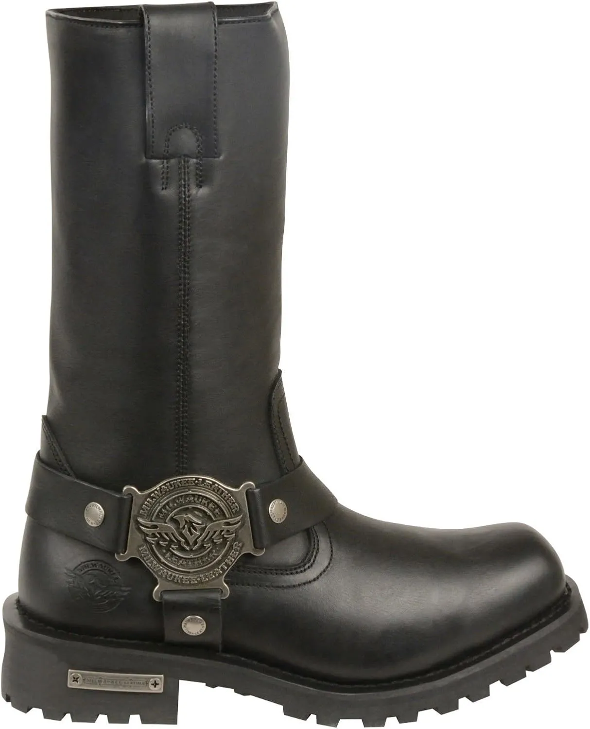 Milwaukee Leather Men's 11" Classic Harness Boot Square Toe Black