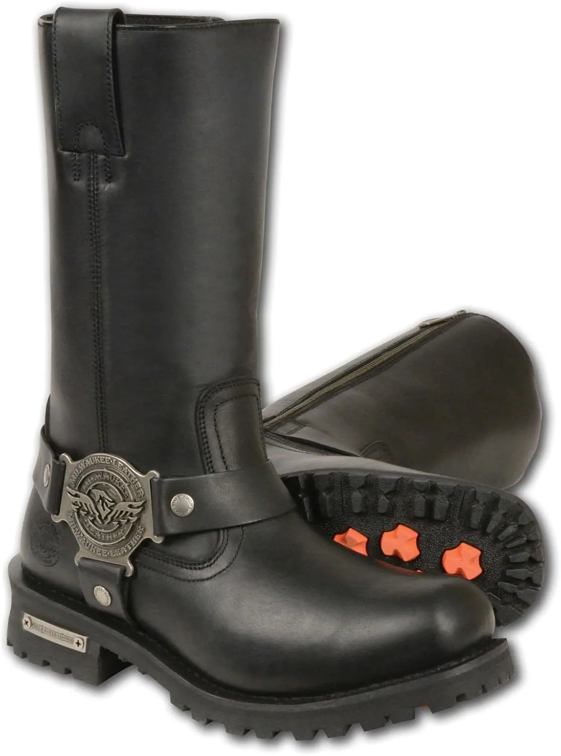 Milwaukee Leather Men's 11" Classic Harness Boot Square Toe Black