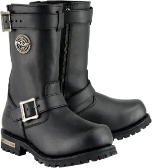 Milwaukee Leather Men's Black Leather Wide-Width 11-Inch Classic Engineer Motorcycle Boots MBM9020W