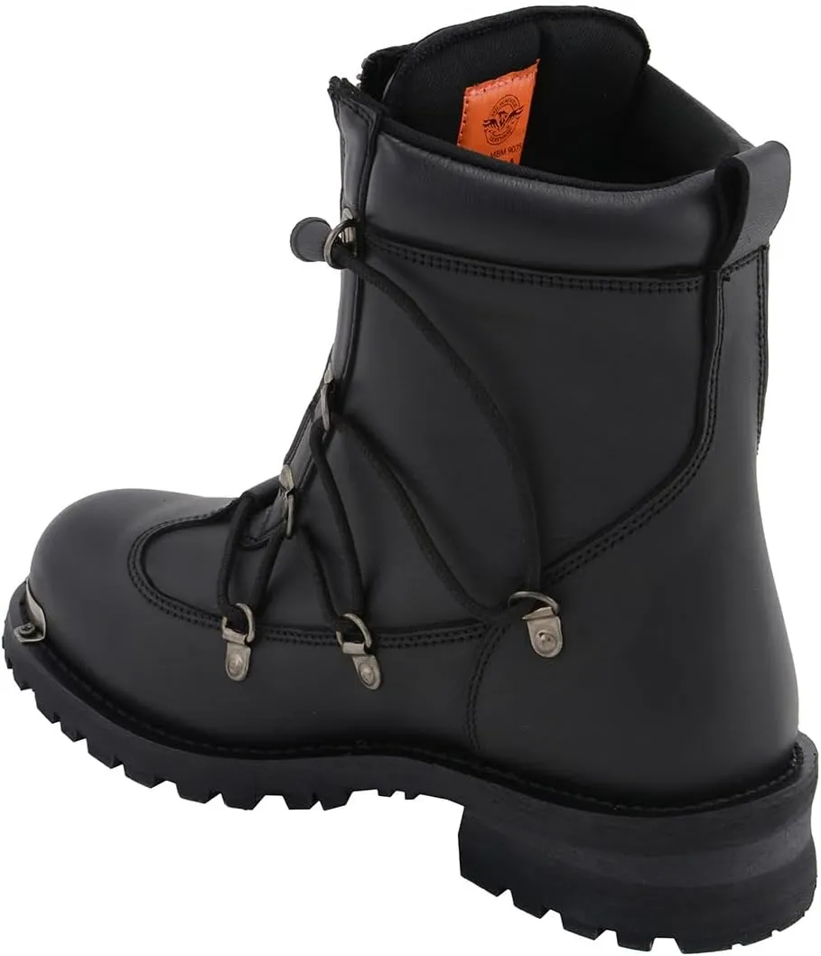 Milwaukee Leather Men's Black Smooth Plain Motorcycle Leather Boots - 11.5