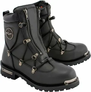 Milwaukee Leather Men's Black Smooth Plain Motorcycle Leather Boots - 11.5