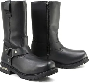 Milwaukee Leather Men’s Black Waterproof Boots 11-inch Wide Width Square Toe with Harness and Zipper MBM9061WP - 12W