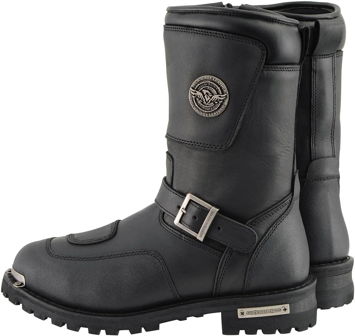 Milwaukee Leather Men’s Premium Leather Classic Engineer Motorcycle Riding Boots Collection - 12