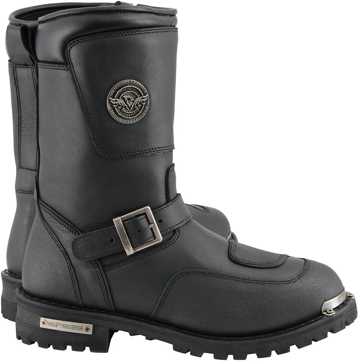 Milwaukee Leather Men’s Premium Leather Classic Engineer Motorcycle Riding Boots Collection - 12