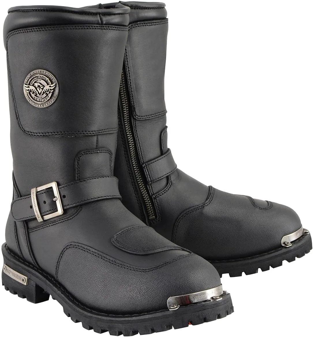 Milwaukee Leather Men’s Premium Leather Classic Engineer Motorcycle Riding Boots Collection - 12