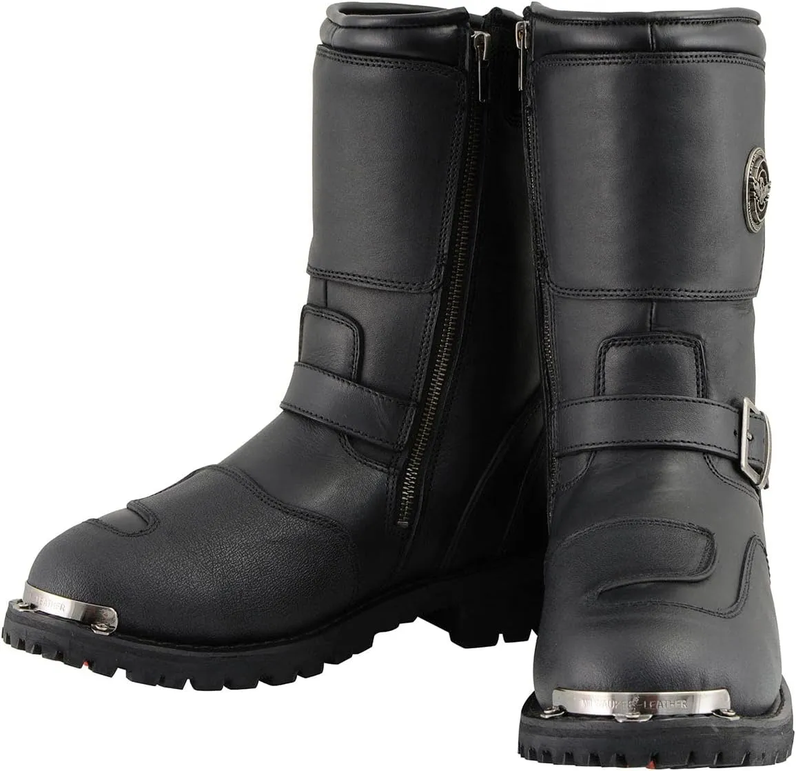Milwaukee Leather Men’s Premium Leather Classic Engineer Motorcycle Riding Boots Collection - 12