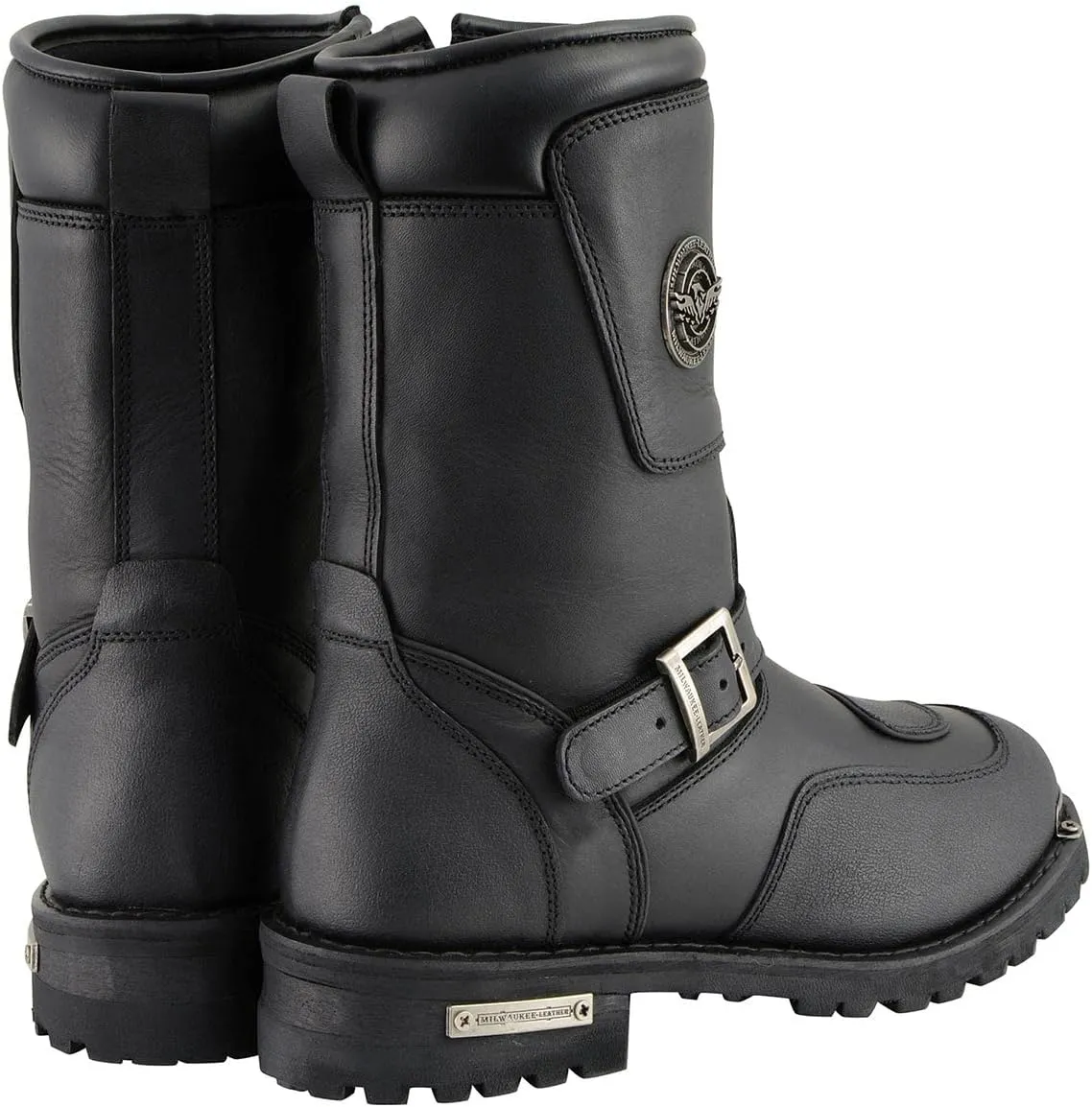 Milwaukee Leather Men’s Premium Leather Classic Engineer Motorcycle Riding Boots Collection - 12
