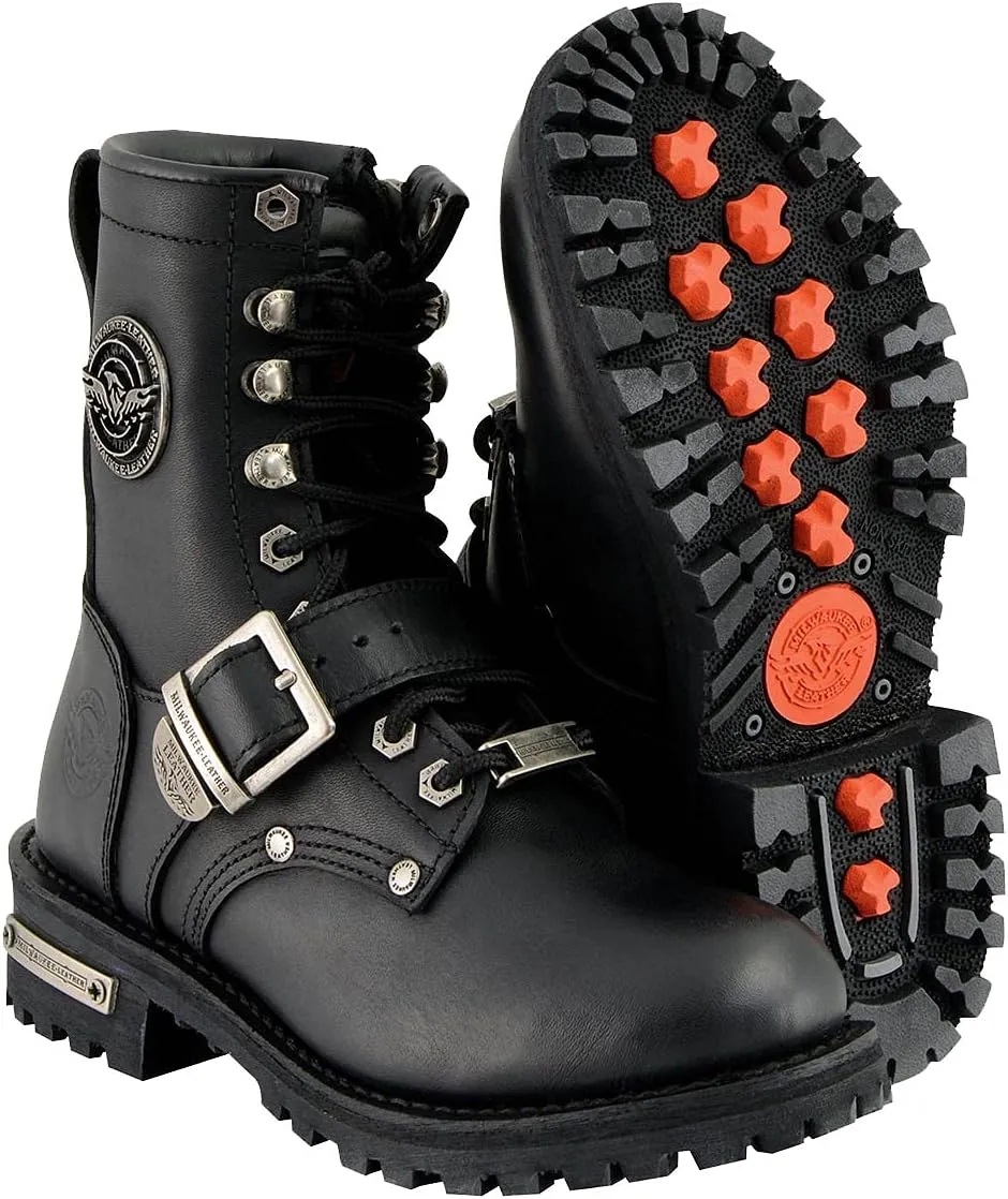Milwaukee Leather Women's Premium Leather Lace-Up Motorcycle Rider Boots Collection MBL - 6