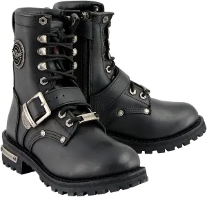 Milwaukee Leather Women's Premium Leather Lace-Up Motorcycle Rider Boots Collection MBL - 6