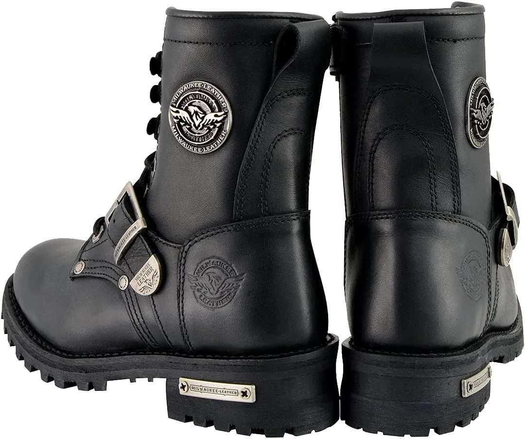 Milwaukee Leather Women's Premium Leather Lace-Up Motorcycle Rider Boots Collection MBL - 6