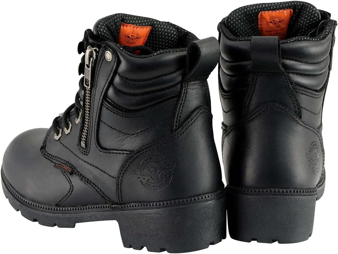 Milwaukee Leather Women's Premium Leather Lace-Up Motorcycle Rider Boots Collection MBL - 9
