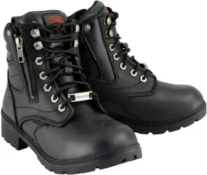 Milwaukee Leather Women's Premium Leather Lace-Up Motorcycle Rider Boots Collection MBL - 9