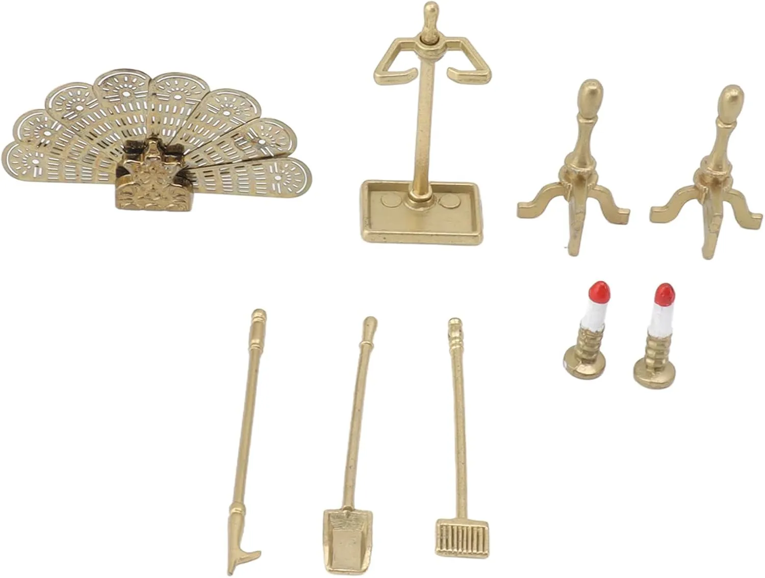 Mini Furniture, Dollhouse Fireplace Accessory Set Dollhouse Fireplace Furniture Decorative Retro Lifelike Lightweight Lovely for 1/12 Dollhouse Decoration