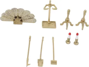 Mini Furniture, Dollhouse Fireplace Accessory Set Dollhouse Fireplace Furniture Decorative Retro Lifelike Lightweight Lovely for 1/12 Dollhouse Decoration