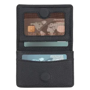 Minimalist Leather Flip Wallet with Coin & Card Slots