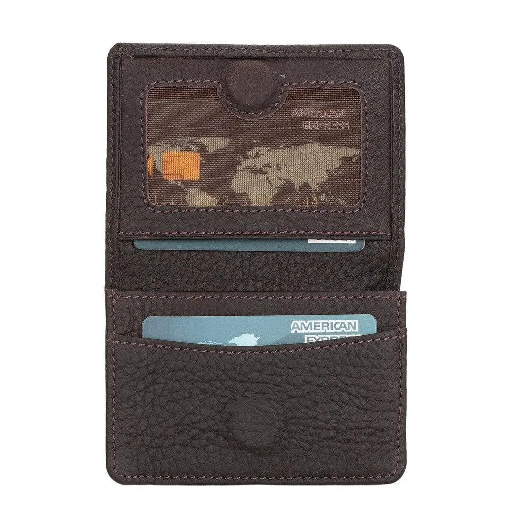 Minimalist Leather Flip Wallet with Coin & Card Slots