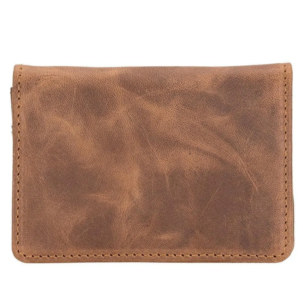 Minimalist Leather Flip Wallet with Coin & Card Slots