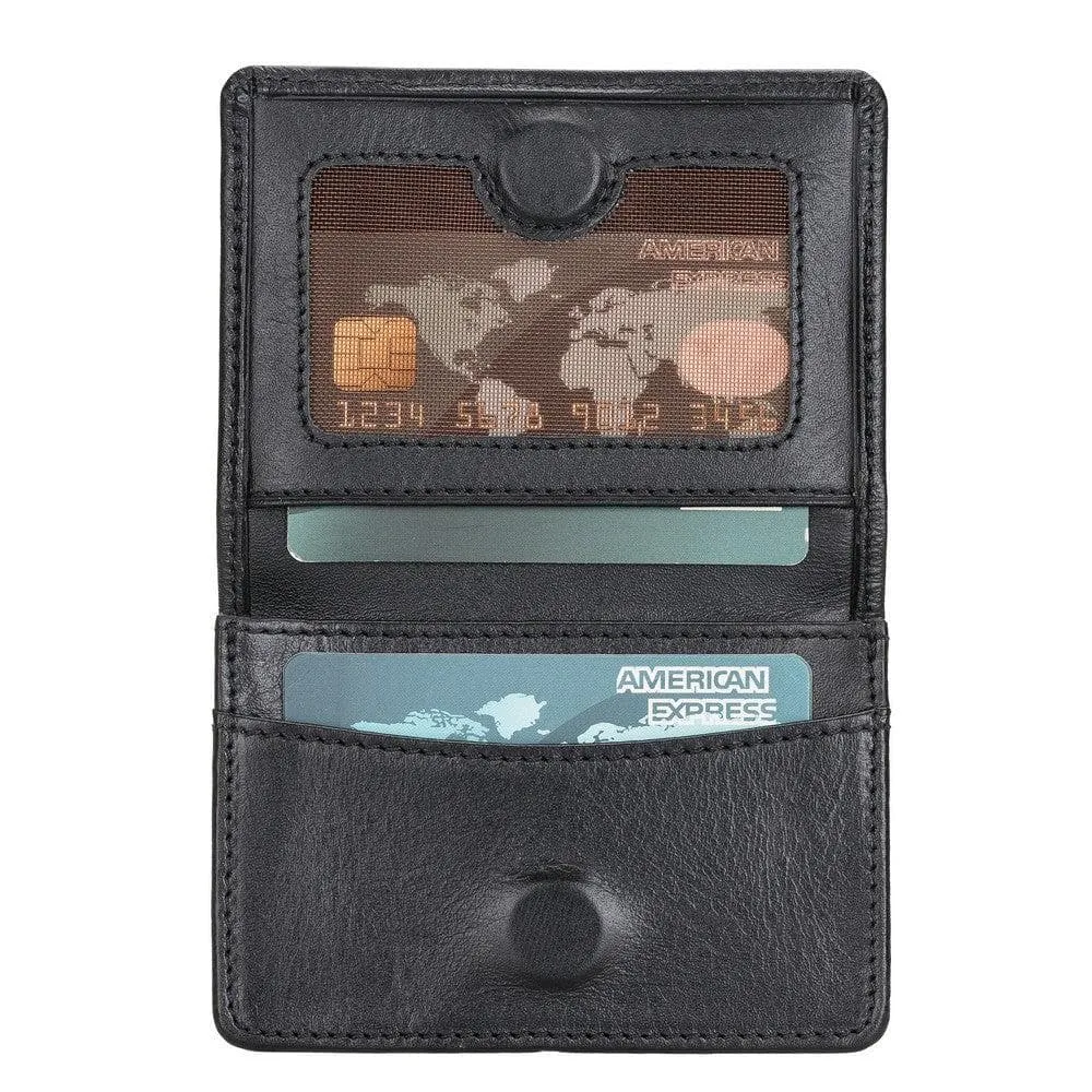 Minimalist Leather Flip Wallet with Coin & Card Slots