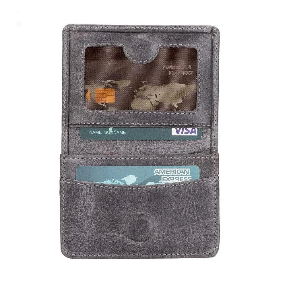 Minimalist Leather Flip Wallet with Coin & Card Slots