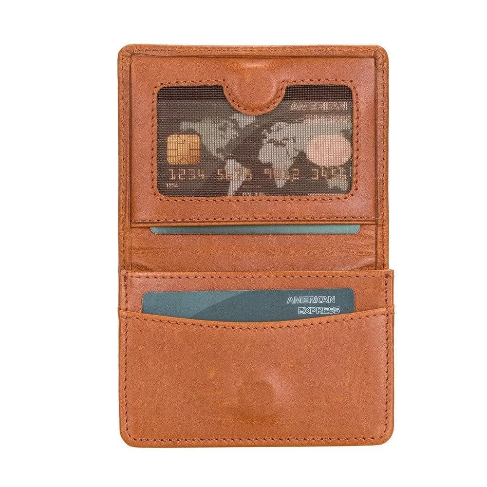 Minimalist Leather Flip Wallet with Coin & Card Slots