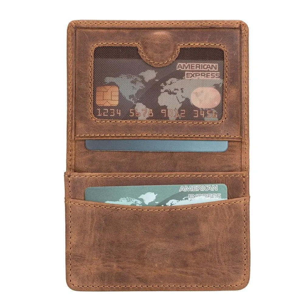 Minimalist Leather Flip Wallet with Coin & Card Slots