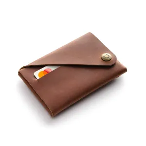 Minimalist Wallet, Classic Brown, Stitchless Cardholder, Coin Purse, Premium Quality Italian Leather, Vintage Unisex Pouch, Gift for Men/Women, Slim Money Clip, Crazy Horse Craft