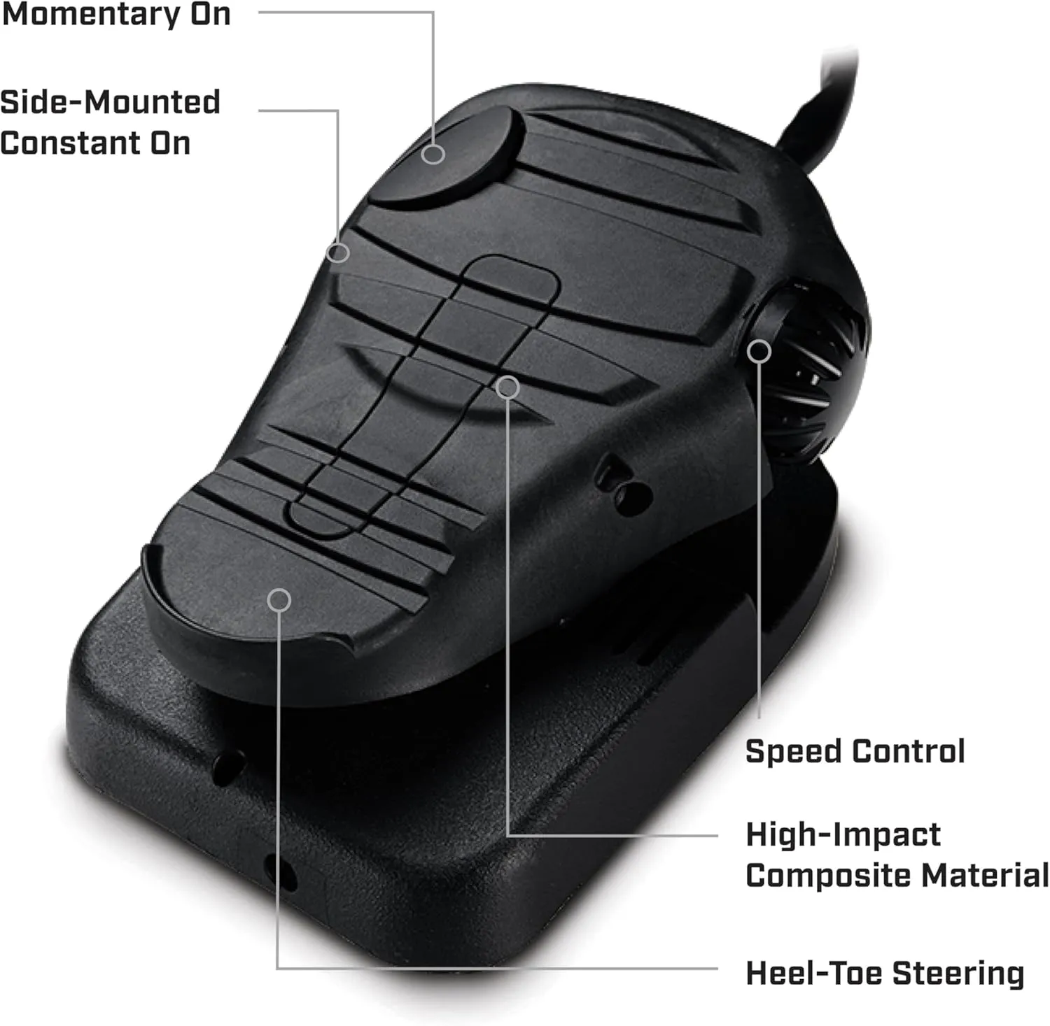 Minn Kota MinnKota Edge 45 Bow Mount Foot Control Trolling Motor with Latch and Door Bracket (45lbs thrust, 36" Shaft), Black