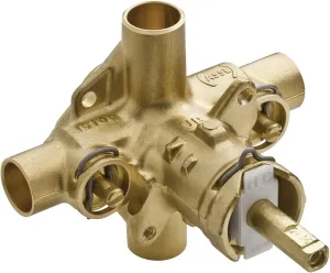 MOEN 2570 M-Pact Rough-in Posi-Temp Pressure Balancing Cycling 4-Port Tub and Shower Valve with Stops 1/2-Inch CC, 0.5, Multi