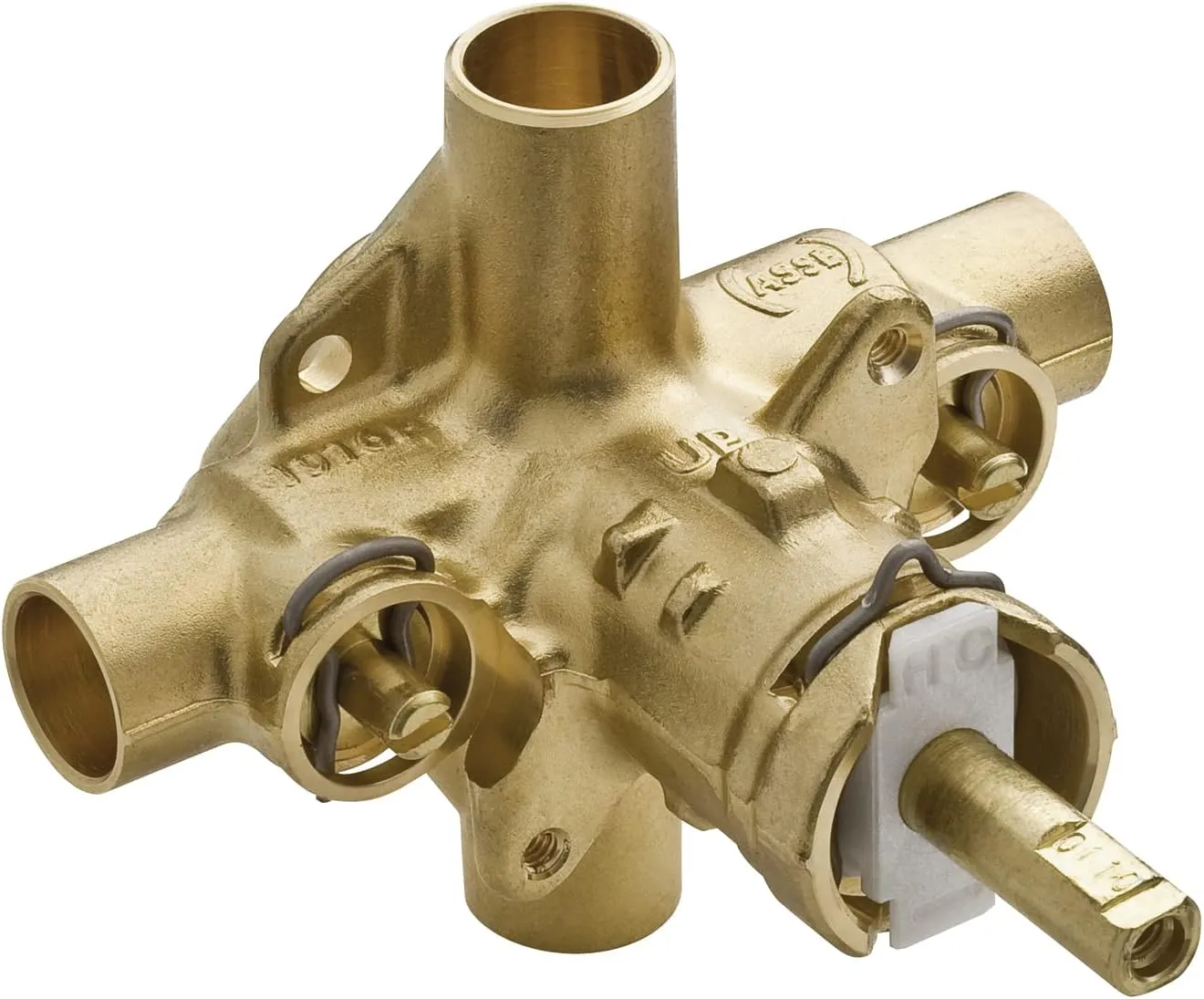 MOEN 2570 M-Pact Rough-in Posi-Temp Pressure Balancing Cycling 4-Port Tub and Shower Valve with Stops 1/2-Inch CC, 0.5, Multi