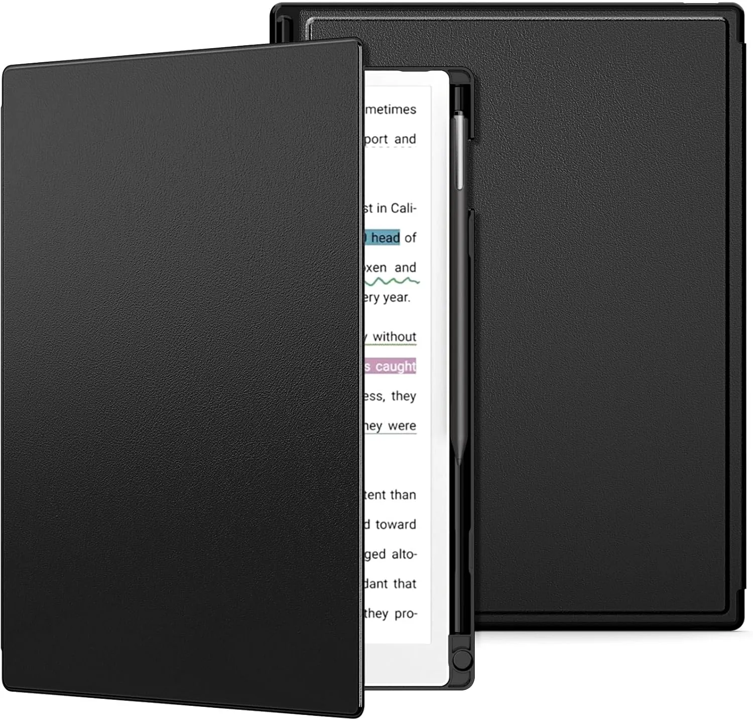 MoKo case for Remarkable Paper Pro 2024 11.8", Lightweight and Hard Back Shell Protective Case with Built-in Pen Holder, Auto Sleep/Wake for Remarkable Pro 11.8", Black