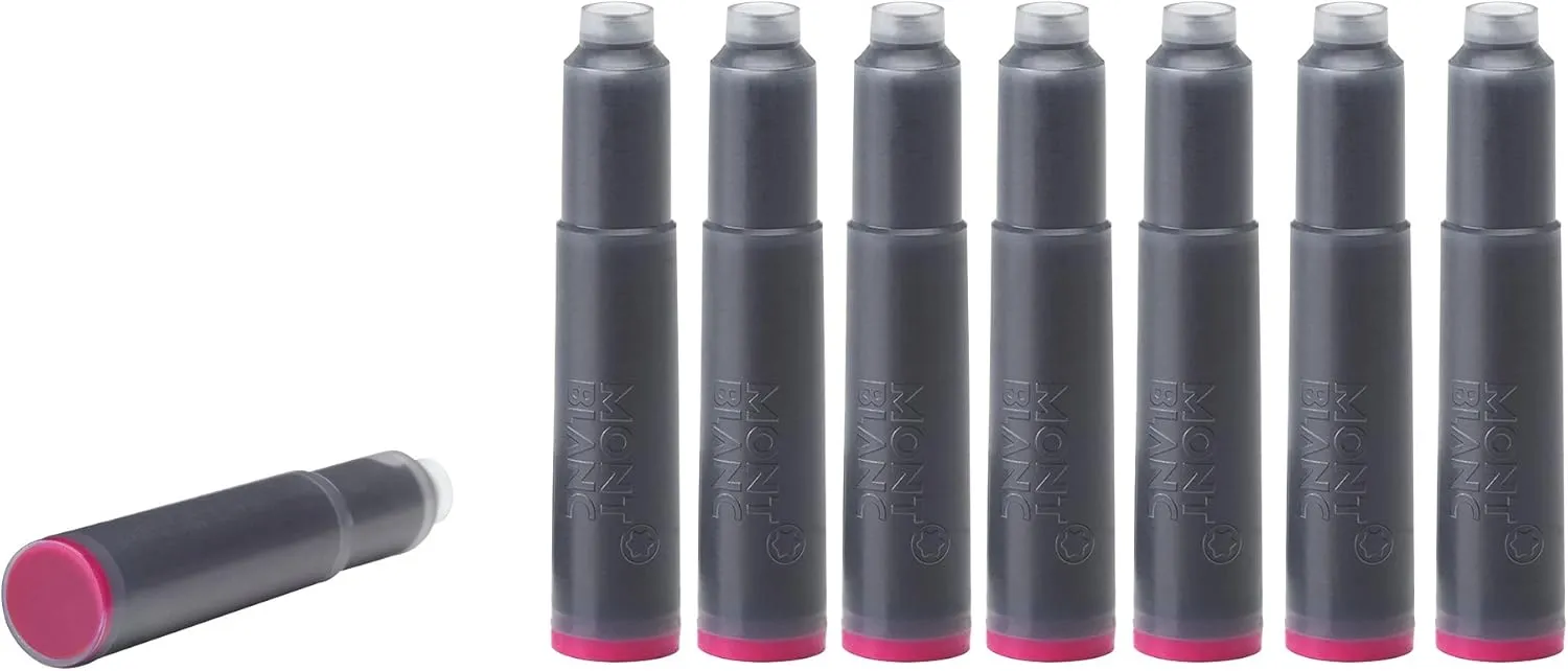 Montblanc Ink Cartridges Corn Poppy Red 119717 – Short International Standard Fountain Pen Refills in Bright Red – 8 Pen Cartridges