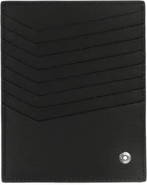 MONTBLANC Long Pocket 8cc Unisex Adult Wallet with Pen, Black, Leather, Top Grain Leather, RFID Protected