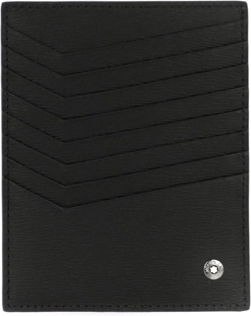 MONTBLANC Long Pocket 8cc Unisex Adult Wallet with Pen, Black, Leather, Top Grain Leather, RFID Protected
