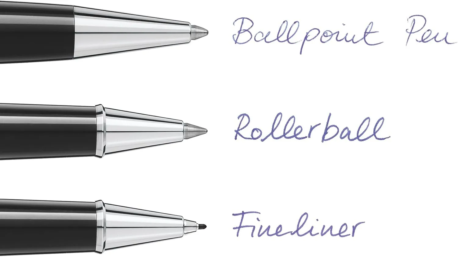 Montblanc Rollerball Refills (F) Mystery Black 105162 – Quick-Drying Pen Refills for Montblanc Rollerball and Fineliner Pens – 2 x Black Pen Cartridges