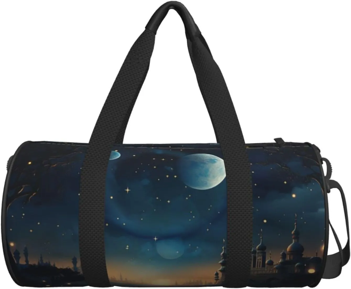 Moon Star Night Travel Duffle Bag for Men Women Sport Gym Bag Foldable Weekender Bag Carry on Overnight Bag for Travel Swimming Basketball