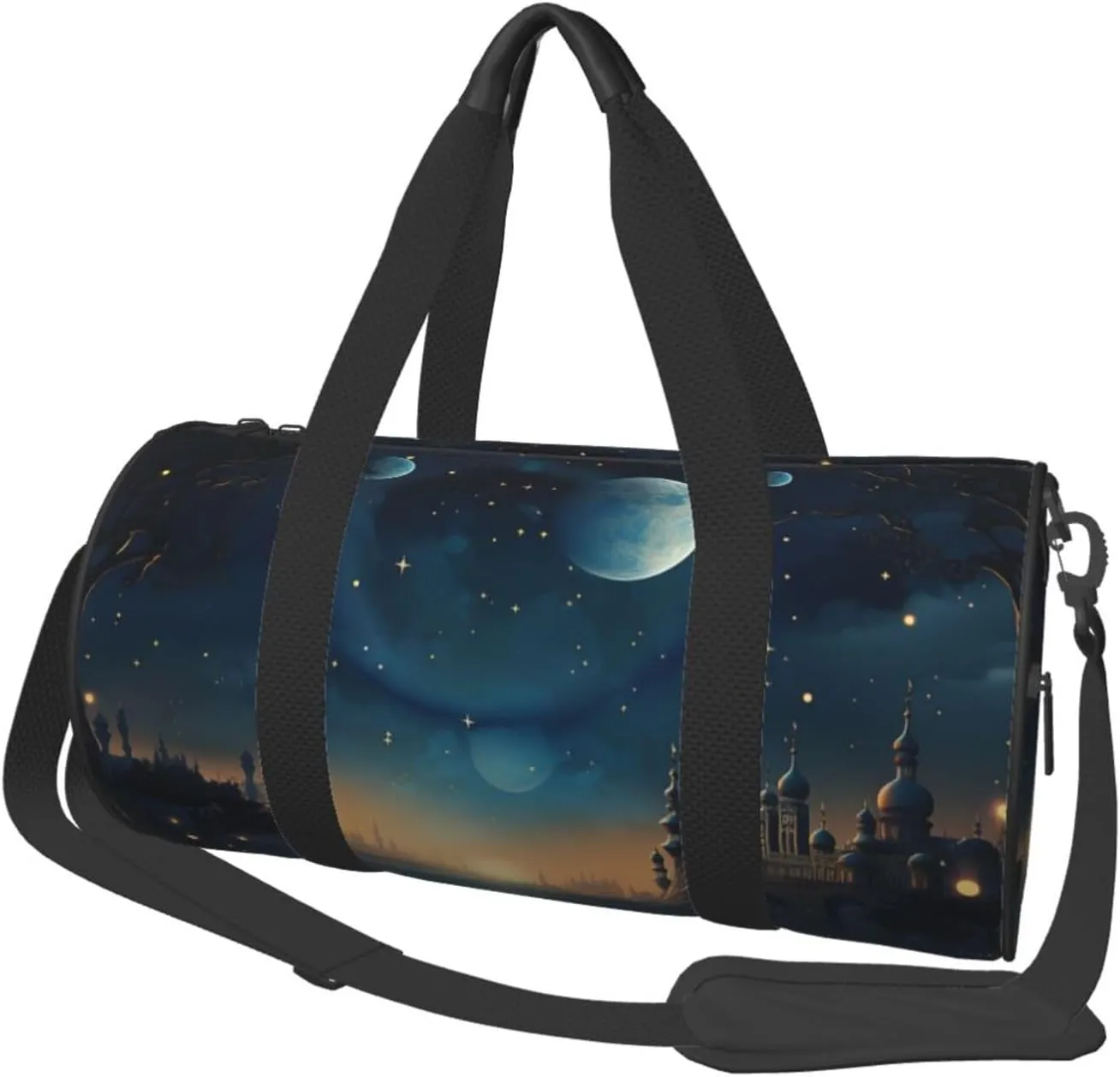 Moon Star Night Travel Duffle Bag for Men Women Sport Gym Bag Foldable Weekender Bag Carry on Overnight Bag for Travel Swimming Basketball