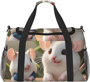 Mother And Child Rats Hand Travel Bag.Fashionable Design, Large Storage Capacity, Suitable For Business Trips And Short Trips.