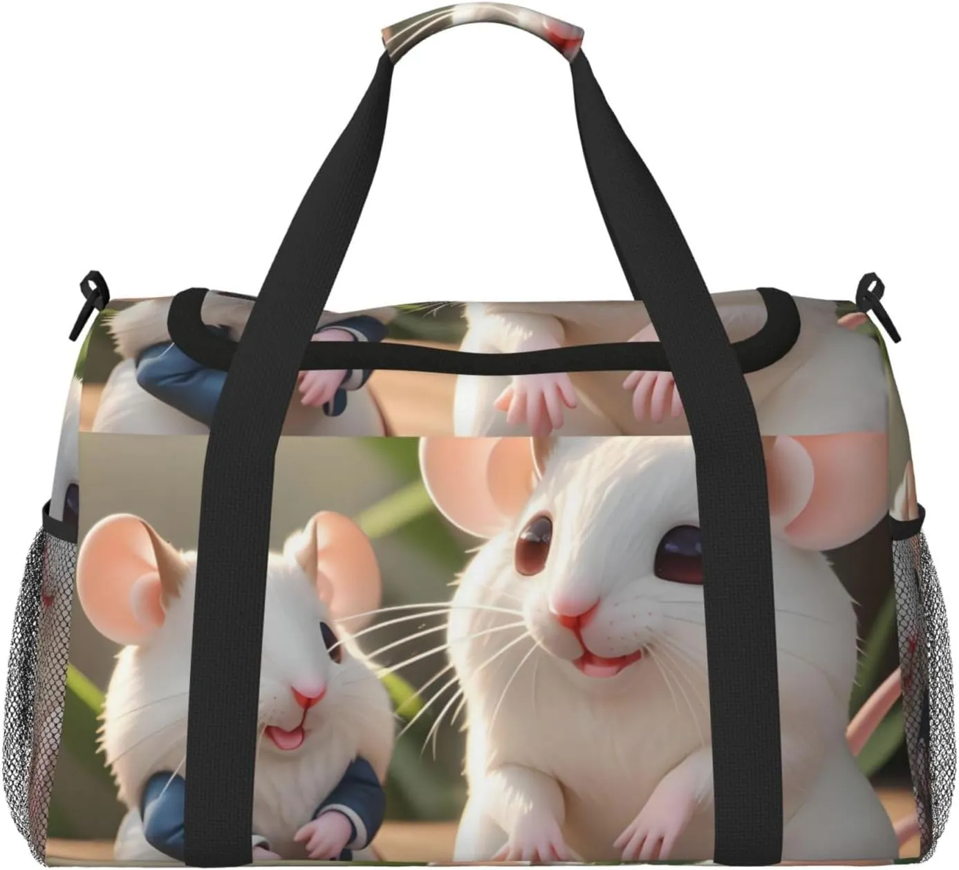 Mother And Child Rats Hand Travel Bag.Fashionable Design, Large Storage Capacity, Suitable For Business Trips And Short Trips.