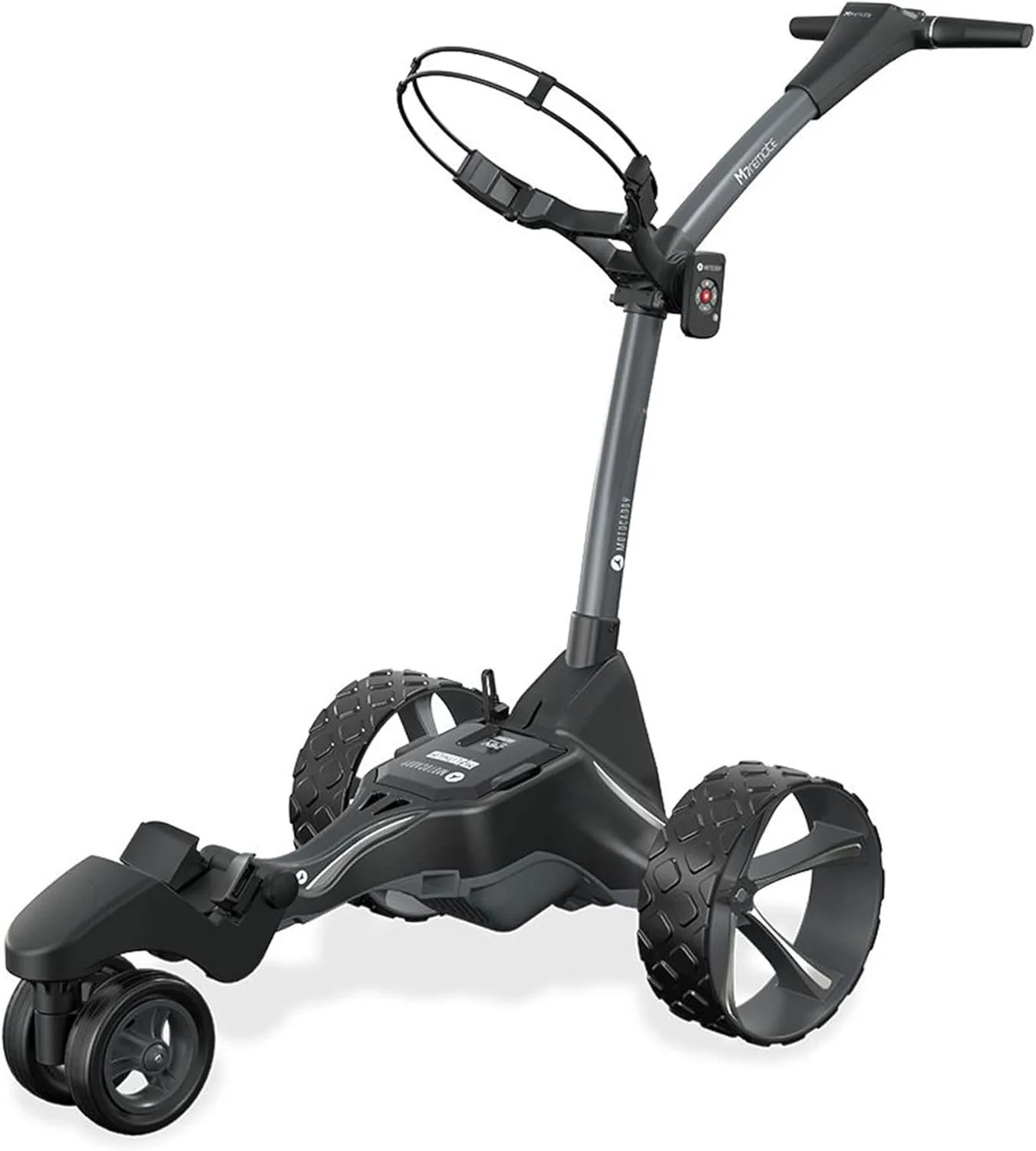 Motocaddy M7 Remote Electric Golf Caddy - Electric Golf Push Cart with Remote, All-Terrain Ready, Automatic Downhill Control, and Long-Lasting Battery - Accessories Included (Black)