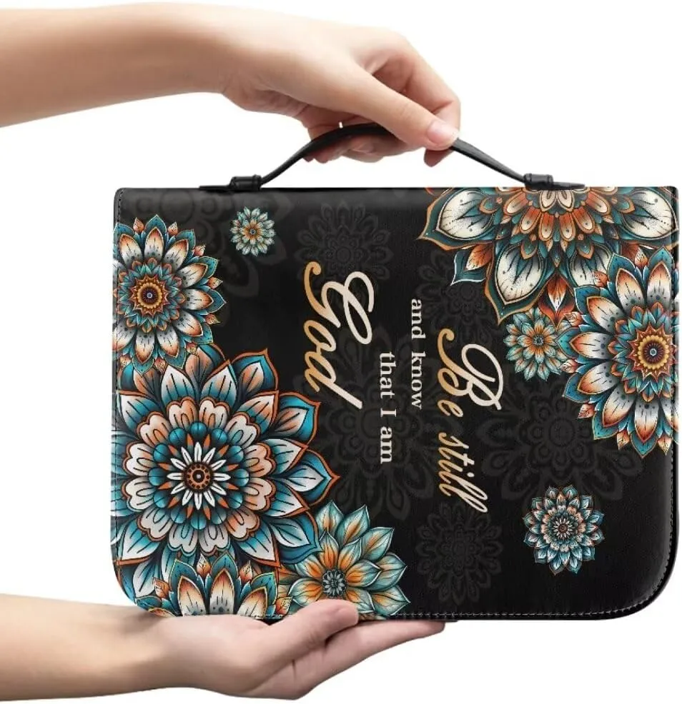 Mumeson Bible Cover Water Resistant PU Leather Handbag Tote Bag for Women Men Scripture Church Bag