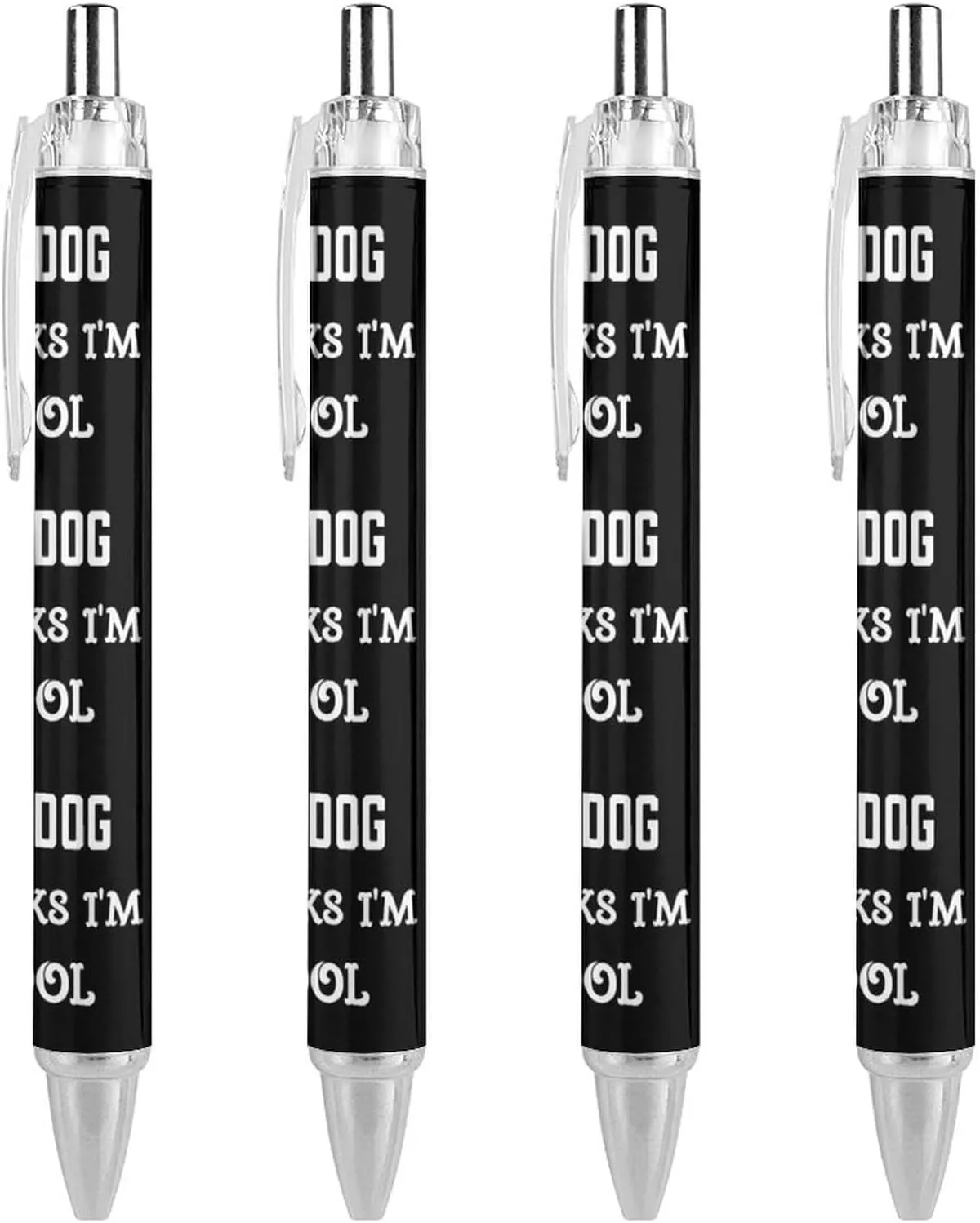 My Dog Thinks I'm Cool Humor Retractable Ballpoint Pen Black Ink 0.5mm Fine Point Pens Office Supplies