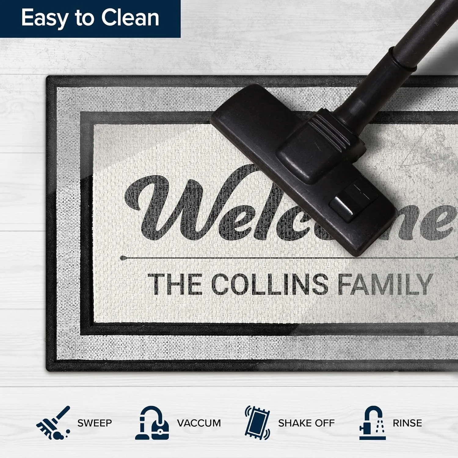 My Sign Center Door Mat, Personalized Doormat, Custom Welcome Mat for Front Door, Indoor/Outdoor,Housewarming Gift, Heavy Duty Slip Resistant Backing, 18x30 Inches, Polyester Top Made in USA