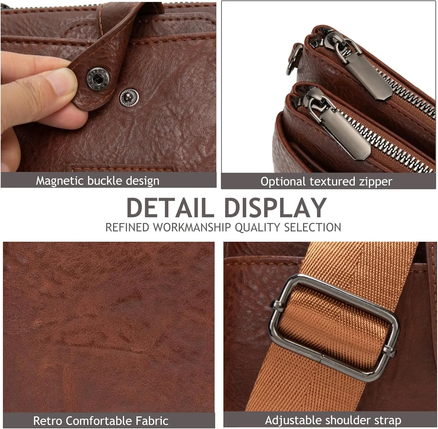 myfriday Womens Vintage Vegan Leather Wristlet Clutch Purse with Zip Around 2 Strap & Detchable Card Holder