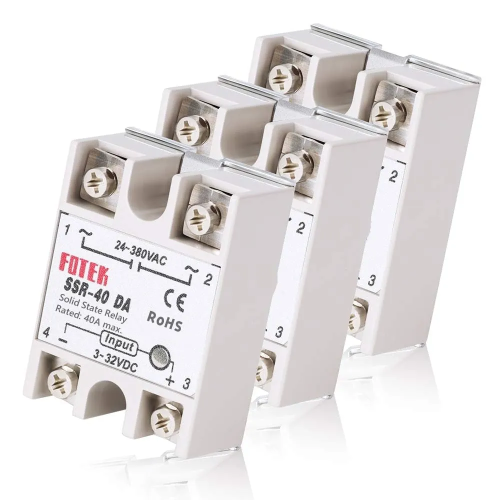 MYSWEETY 3PCS SSR-40DA Solid State Relay Single Phase Semi-Conductor Relay Input 3-32V DC Output 24-380V AC