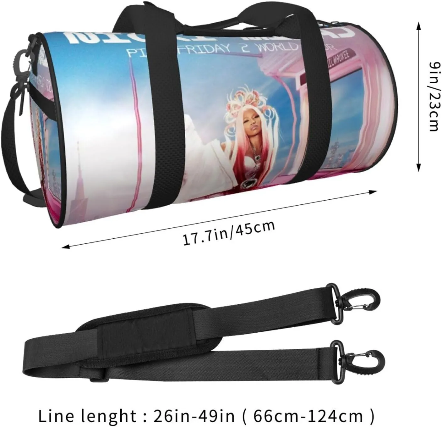 N-icki Minaj Sport Duffel Bag,Travel Duffle Bag Sports Gym Bag,Tote Weekender Bag for Women Men Business Trip